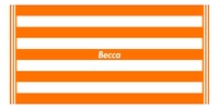 Thumbnail for Personalized Striped Beach Towel - Orange & White - 9 Stripes - Front View