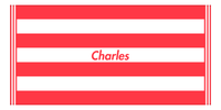 Thumbnail for Personalized Striped Beach Towel - Red & White - 7 Stripes - Front View