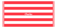 Thumbnail for Personalized Striped Beach Towel - Red & White - 9 Stripes - Front View