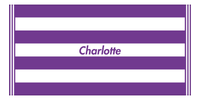 Thumbnail for Personalized Striped Beach Towel - Purple & White - 7 Stripes - Front View