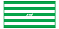 Thumbnail for Personalized Striped Beach Towel - Green & White - 9 Stripes - Front View