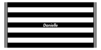 Thumbnail for Personalized Striped Beach Towel - Black & White - 9 Stripes - Front View