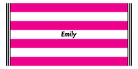 Thumbnail for Personalized Striped Beach Towel - Hot Pink & White - 7 Stripes - Front View