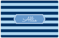 Thumbnail for Personalized Striped Placemat - Navy and Light Blue Stripes - Glacier Decorative Rectangle Frame -  View