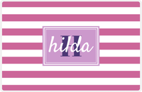 Thumbnail for Personalized Striped II Placemat - Name Over Initial - Orchid - Rectangle Frame -  View