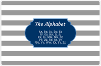 Thumbnail for Personalized Striped III Placemat - Multi-Line - Grey, Navy, Glacier - Fancy Frame -  View