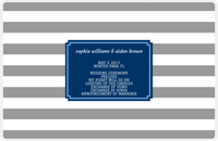 Thumbnail for Personalized Striped III Placemat - Multi-Line - Grey, Navy, Glacier - Cut Corners Frame -  View