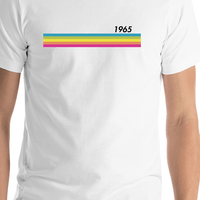 Thumbnail for Personalized Striped T-Shirt - White - Shirt Close-Up View