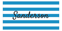 Thumbnail for Personalized Striped Beach Towel - Blue and White - Front View