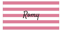 Thumbnail for Personalized Striped Beach Towel - Pink and White - Front View