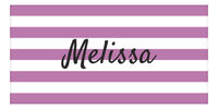 Thumbnail for Personalized Striped Beach Towel - Purple and White - Front View