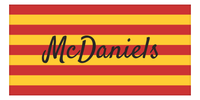Thumbnail for Personalized Striped Beach Towel - Red and Yellow - Front View