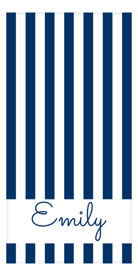 Thumbnail for Personalized Striped Beach Towel - Blue and White - Front View