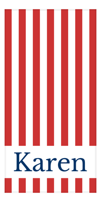 Thumbnail for Personalized Striped Beach Towel - Red and White - Front View