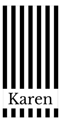 Thumbnail for Personalized Striped Beach Towel - Black and White - Front View