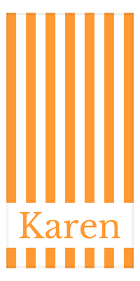 Thumbnail for Personalized Striped Beach Towel - Orange and White - Front View