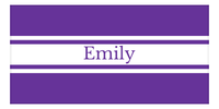 Thumbnail for Personalized Striped Beach Towel - Purple and White - Front View