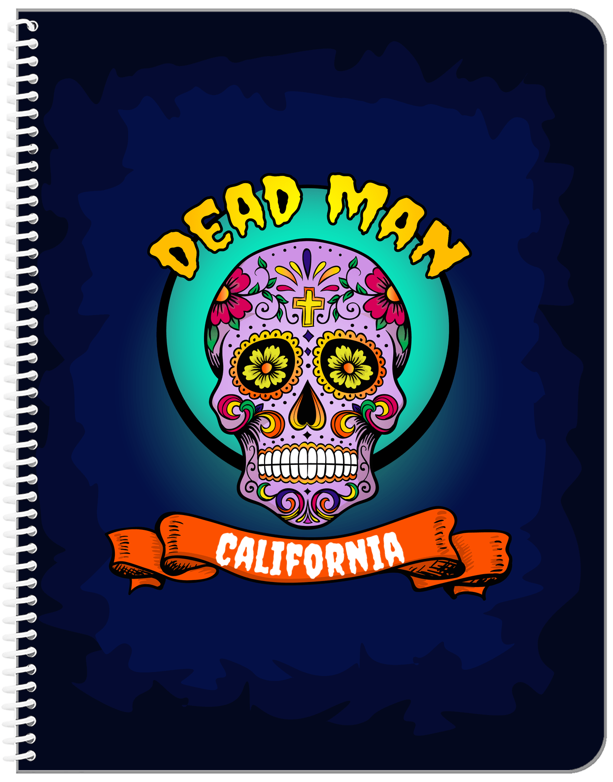Personalized Sugar Skulls Notebook - Dead Man - Front View