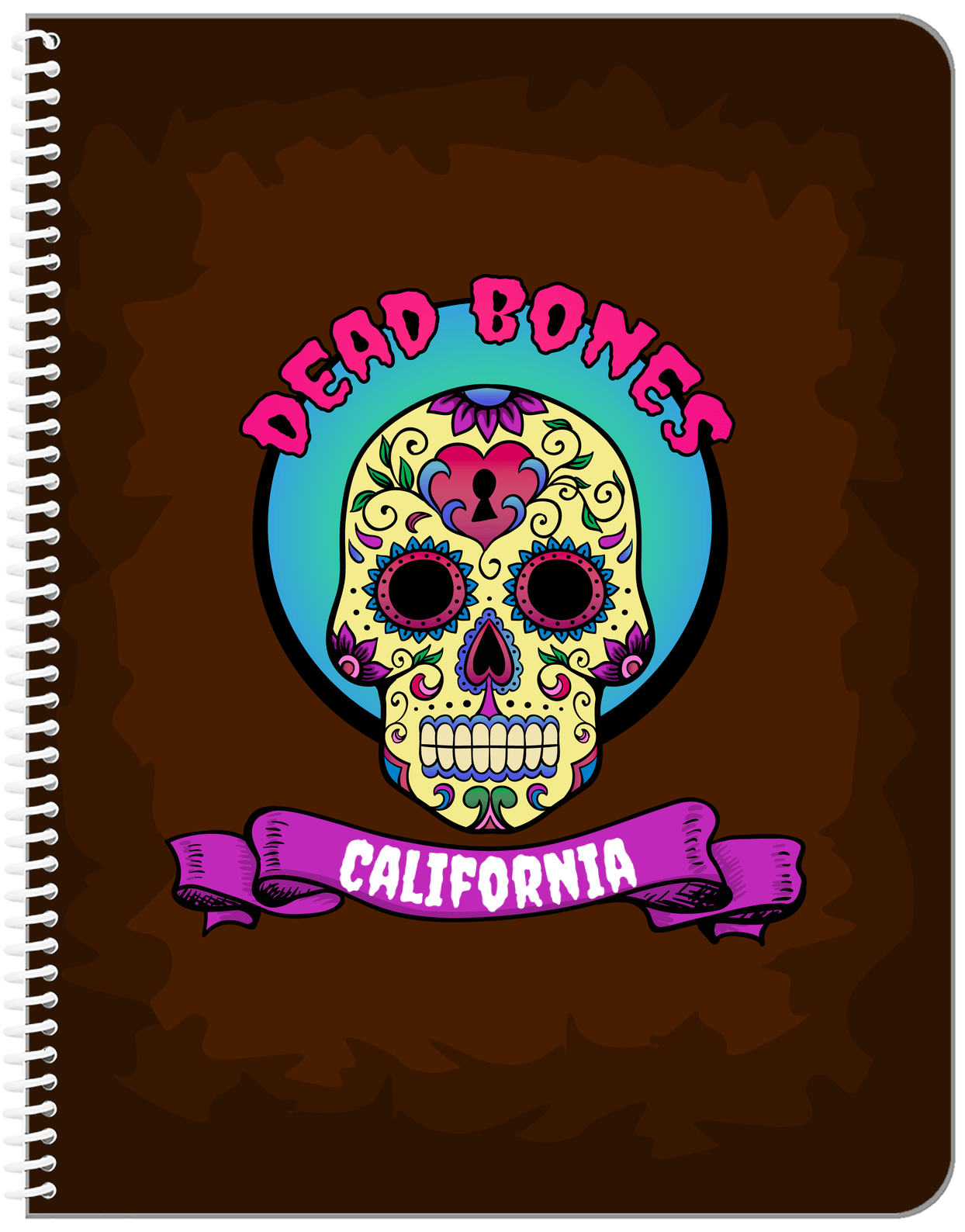 Personalized Sugar Skulls Notebook - Dead Bones - Front View