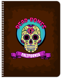 Thumbnail for Personalized Sugar Skulls Notebook - Dead Bones - Front View
