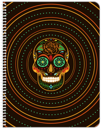 Thumbnail for Sugar Skulls Notebook - Brown Background - Front View