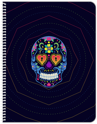 Thumbnail for Sugar Skulls Notebook - Blue Background - Front View