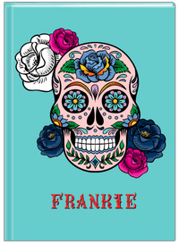 Thumbnail for Personalized Sugar Skulls Journal - Teal Background - Front View