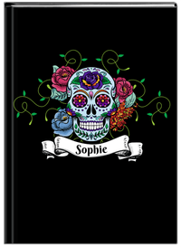 Thumbnail for Personalized Sugar Skulls Journal - Black Background - Front View