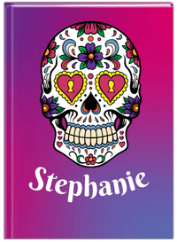 Thumbnail for Personalized Sugar Skulls Journal - Pink Background - Front View