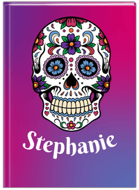 Thumbnail for Personalized Sugar Skulls Journal - Pink Background - Front View