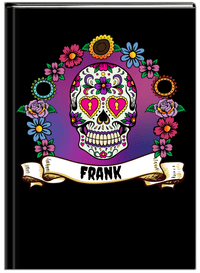 Thumbnail for Personalized Sugar Skulls Journal - Black Background - Front View