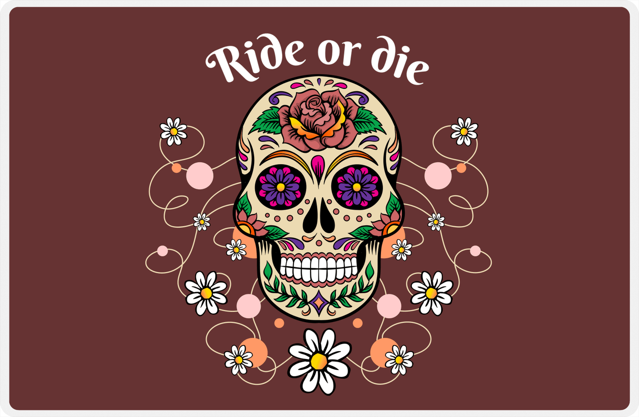 Personalized Sugar Skulls Placemat - Ride or Die -  View
