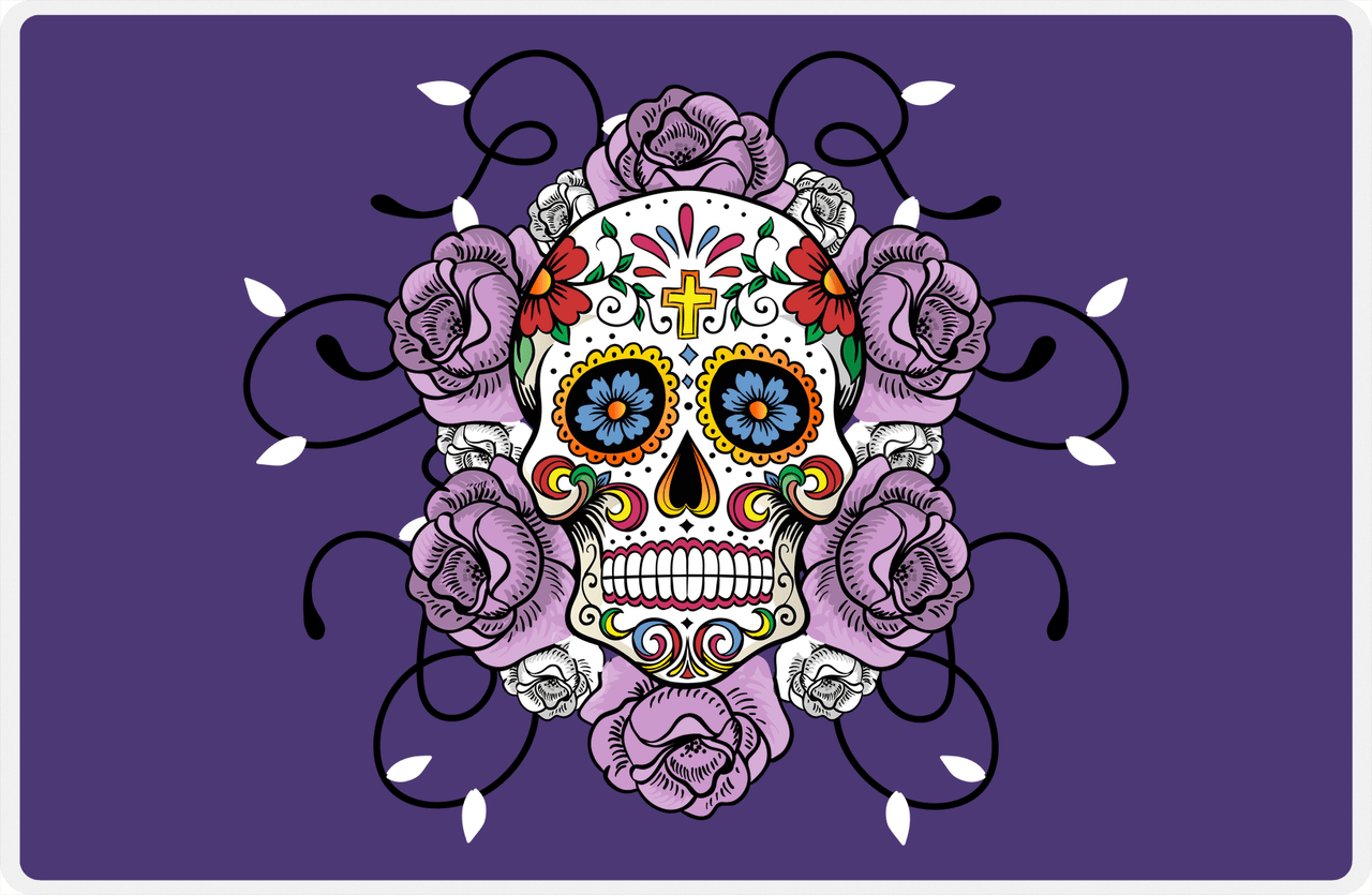 Personalized Sugar Skulls Placemat - Purple Background -  View