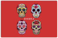 Thumbnail for Personalized Sugar Skulls Placemat - Red Background -  View