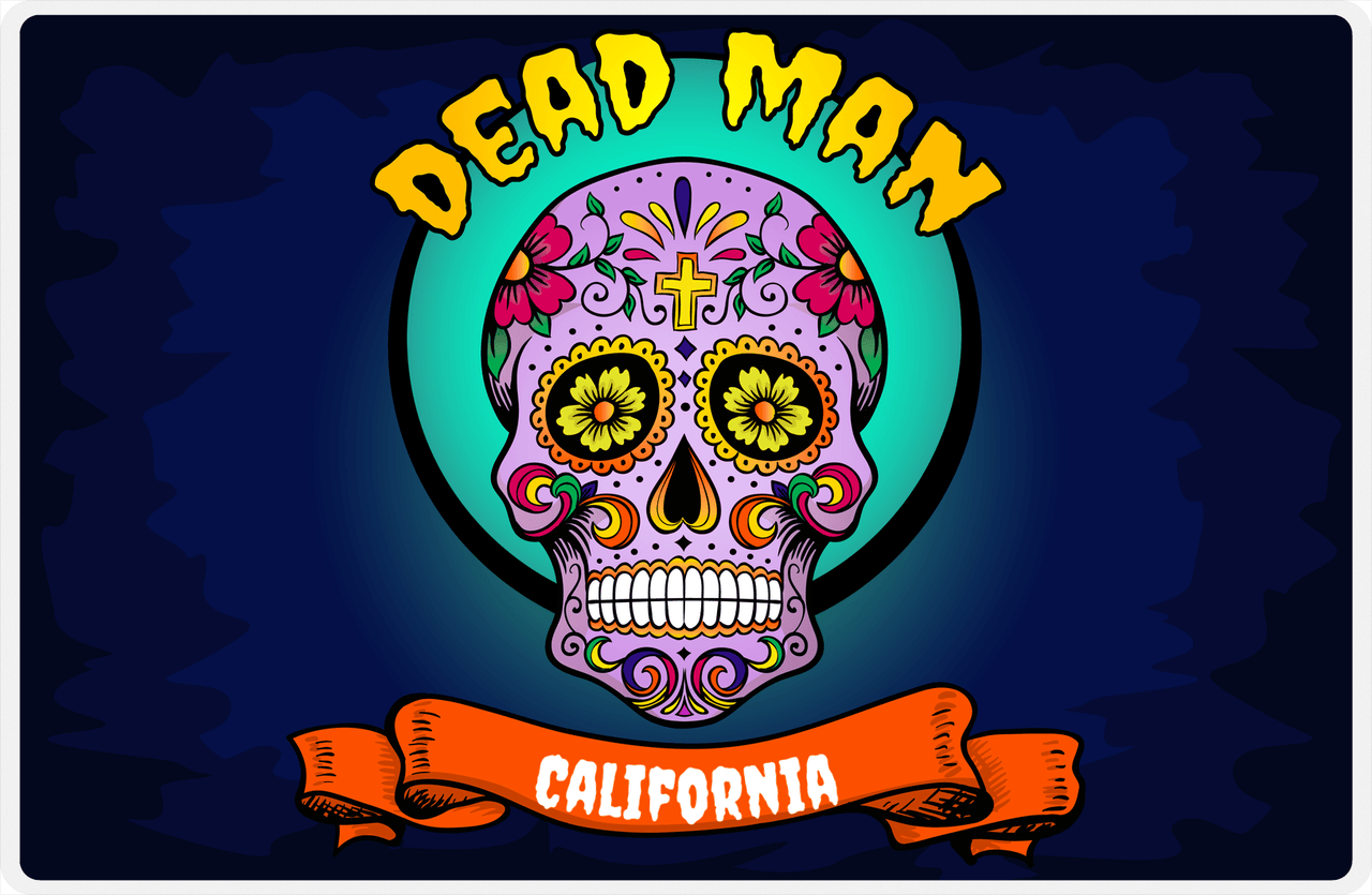 Personalized Sugar Skulls Placemat - Dead Man -  View