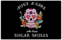 Thumbnail for Sugar Skulls Placemat - Just a Girl -  View