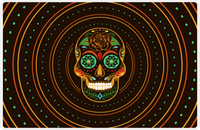 Thumbnail for Sugar Skulls Placemat - Brown Background -  View