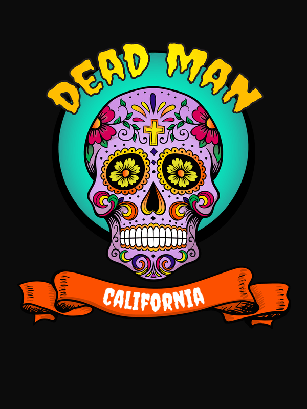 Personalized Sugar Skull T-Shirt - Black - Dead Man - Decorate View