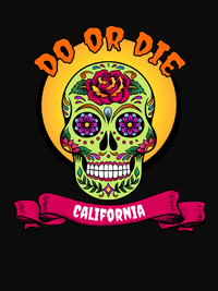 Thumbnail for Personalized Sugar Skull T-Shirt - Black - Do or Die - Decorate View