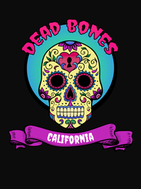 Thumbnail for Personalized Sugar Skull T-Shirt - Black - Dead Bones - Decorate View