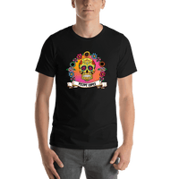 Thumbnail for Personalized Sugar Skull T-Shirt - Black - Cross - Shirt View