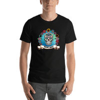 Thumbnail for Personalized Sugar Skull T-Shirt - Black - Rose - Shirt View