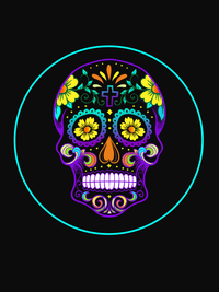 Thumbnail for Sugar Skull T-Shirt - Black - Cross - Decorate View