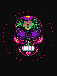 Thumbnail for Sugar Skull T-Shirt - Black - Heart - Decorate View