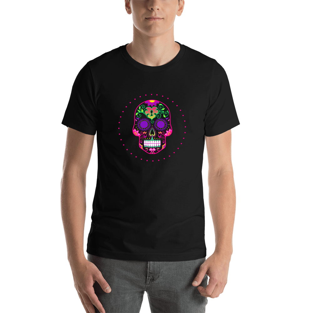 Sugar Skull T-Shirt - Black - Heart - Shirt View
