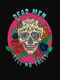 Thumbnail for Sugar Skull T-Shirt - Black - Dead Men Tell No Tales - Decorate View