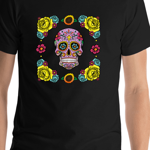 Sugar Skull T-Shirt - Black - Shirt Close-Up View