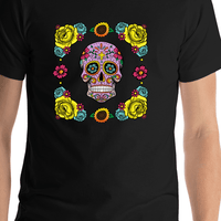 Thumbnail for Sugar Skull T-Shirt - Black - Shirt Close-Up View