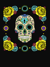 Thumbnail for Sugar Skull T-Shirt - Black - Decorate View