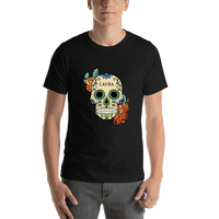 Thumbnail for Personalized Sugar Skull T-Shirt - Black - Shirt View